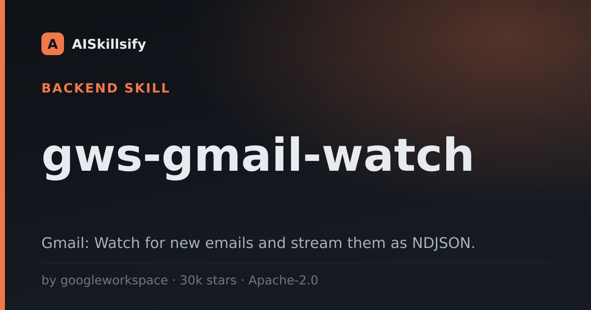 gws-gmail-watch skill by googleworkspace