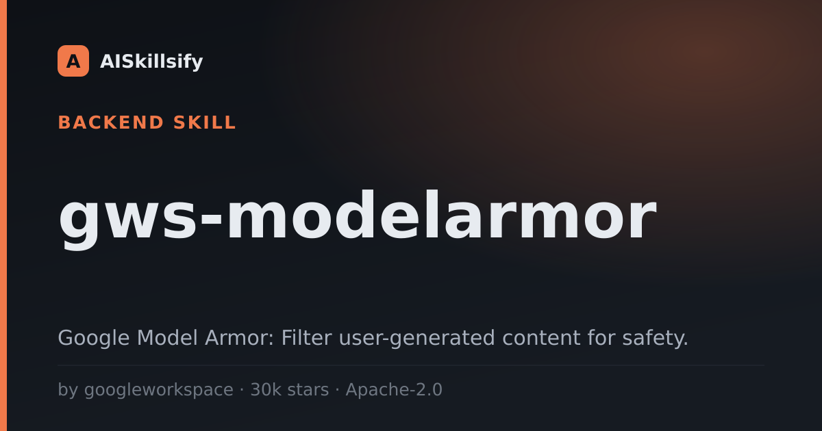 gws-modelarmor skill by googleworkspace