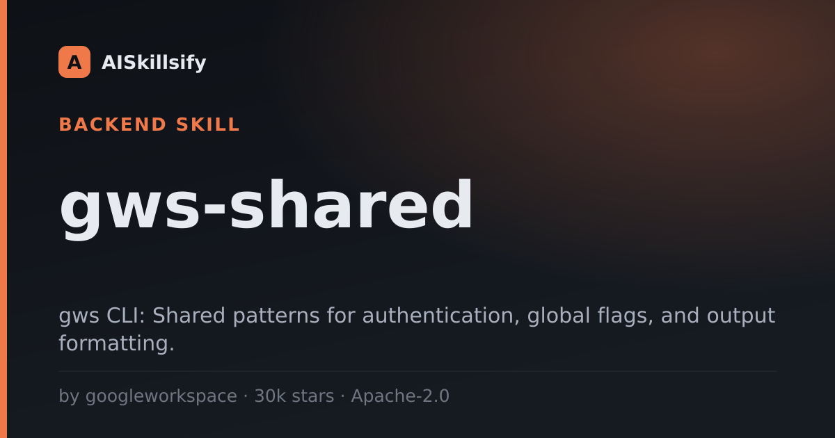 gws-shared skill by googleworkspace