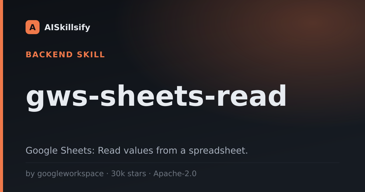 gws-sheets-read skill by googleworkspace