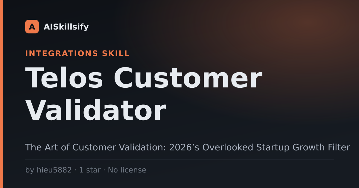 Telos Customer Validator skill by hieu5882
