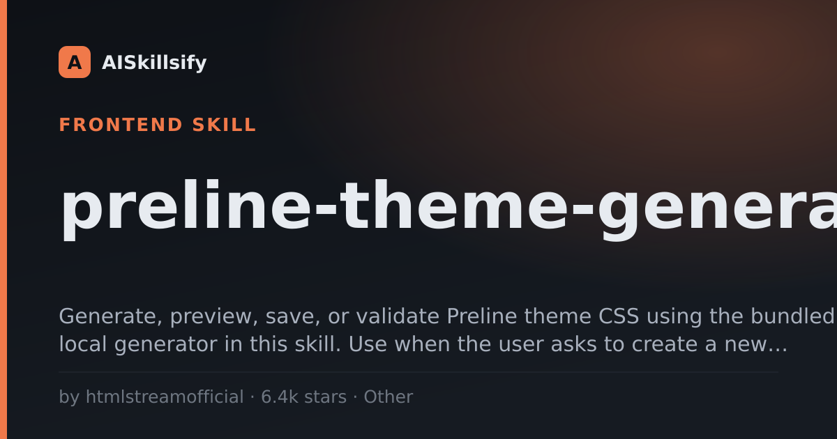 preline-theme-generator skill by htmlstreamofficial