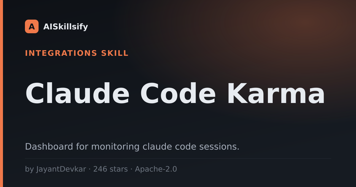 Claude Code Karma skill by JayantDevkar