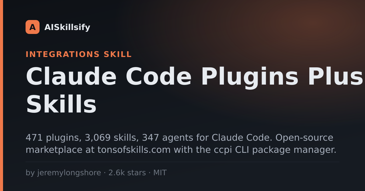 Claude Code Plugins Plus Skills skill by jeremylongshore
