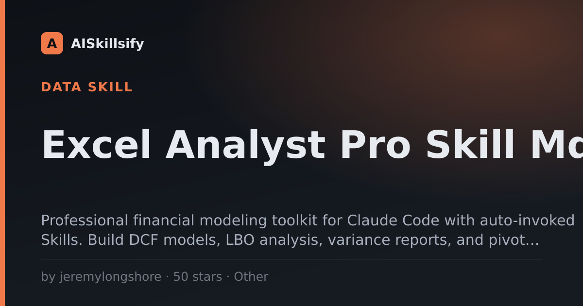 Excel Analyst Pro Skill Md skill by jeremylongshore