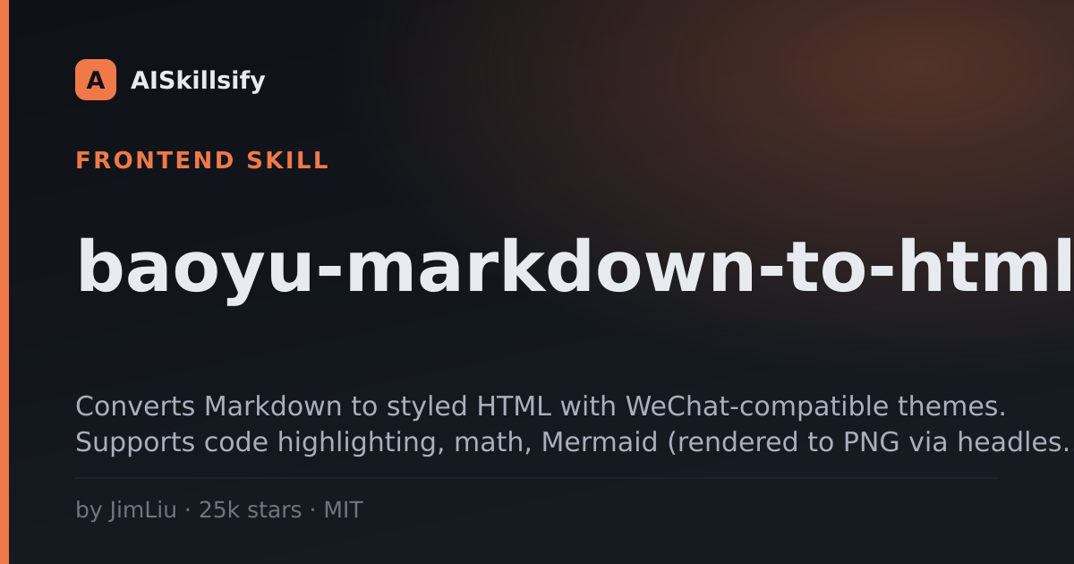 baoyu-markdown-to-html skill by JimLiu