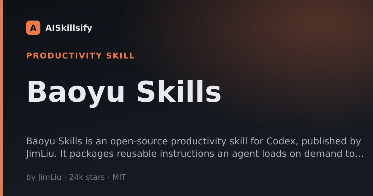 Baoyu Skills skill by JimLiu