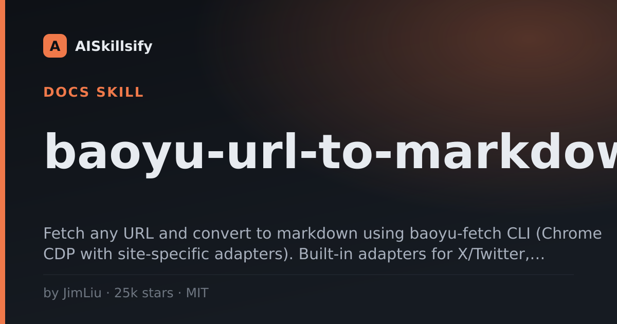 baoyu-url-to-markdown skill by JimLiu