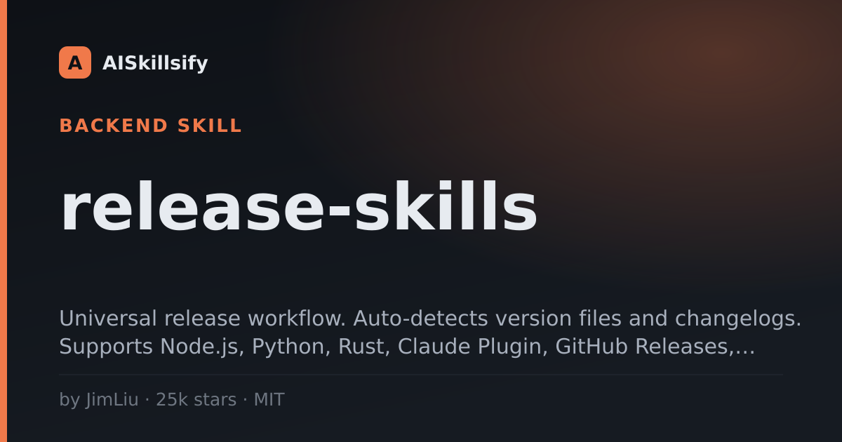 release-skills skill by JimLiu