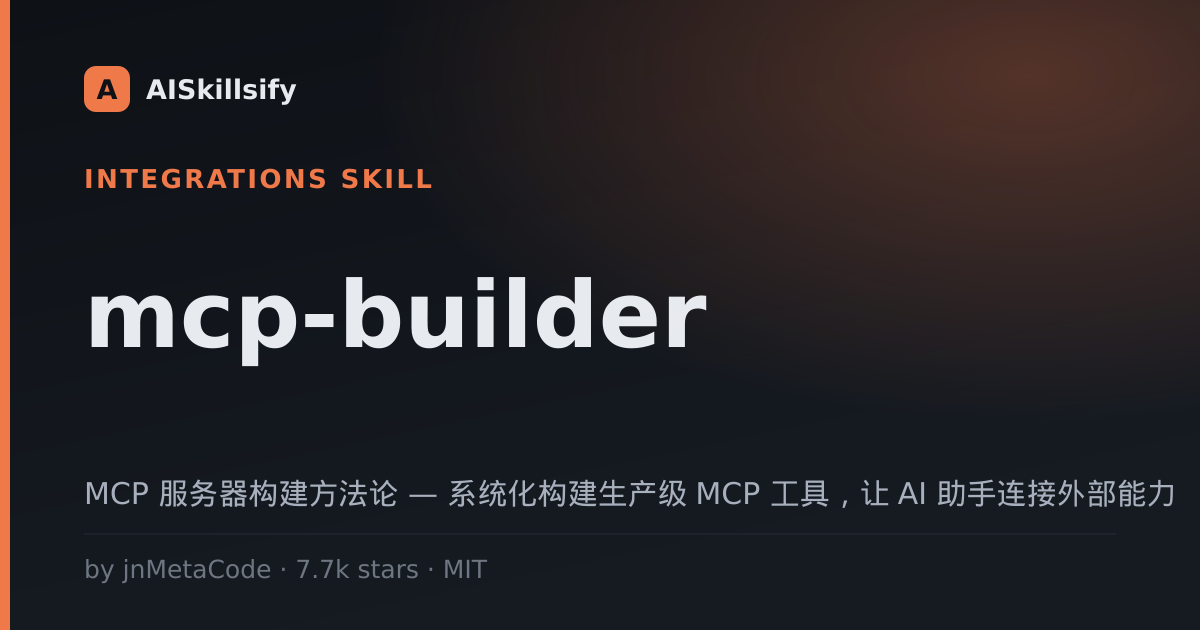 mcp-builder skill by jnMetaCode