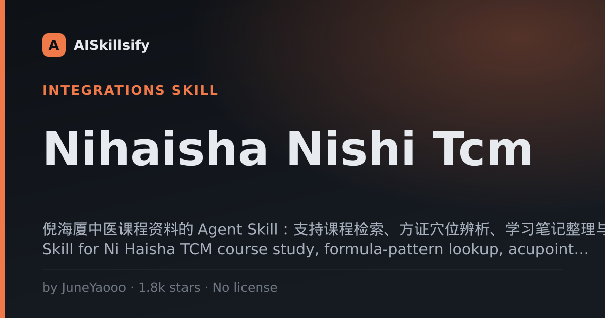 Nihaisha Nishi Tcm skill by JuneYaooo