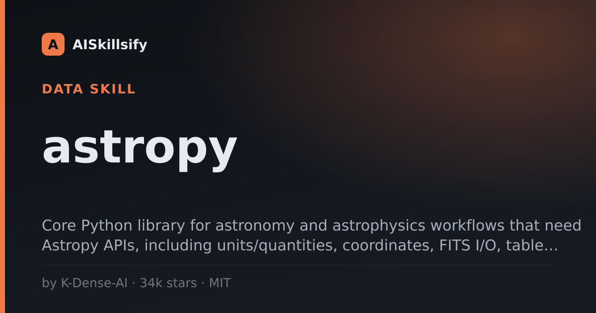 astropy skill by K-Dense-AI