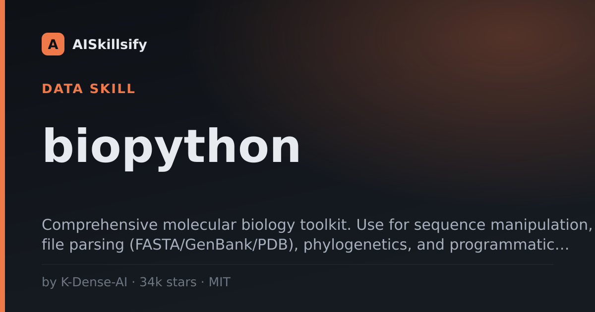 biopython skill by K-Dense-AI