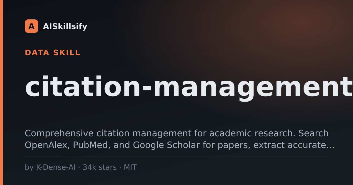 citation-management skill by K-Dense-AI
