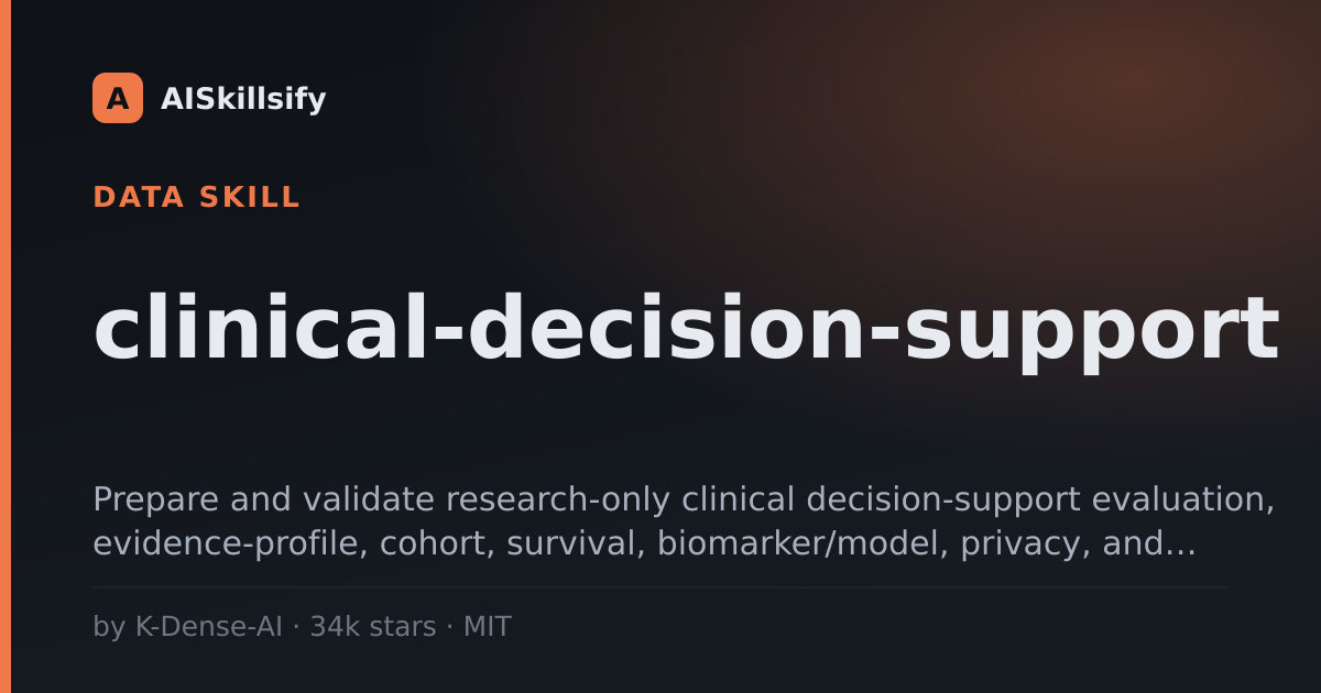 clinical-decision-support skill by K-Dense-AI