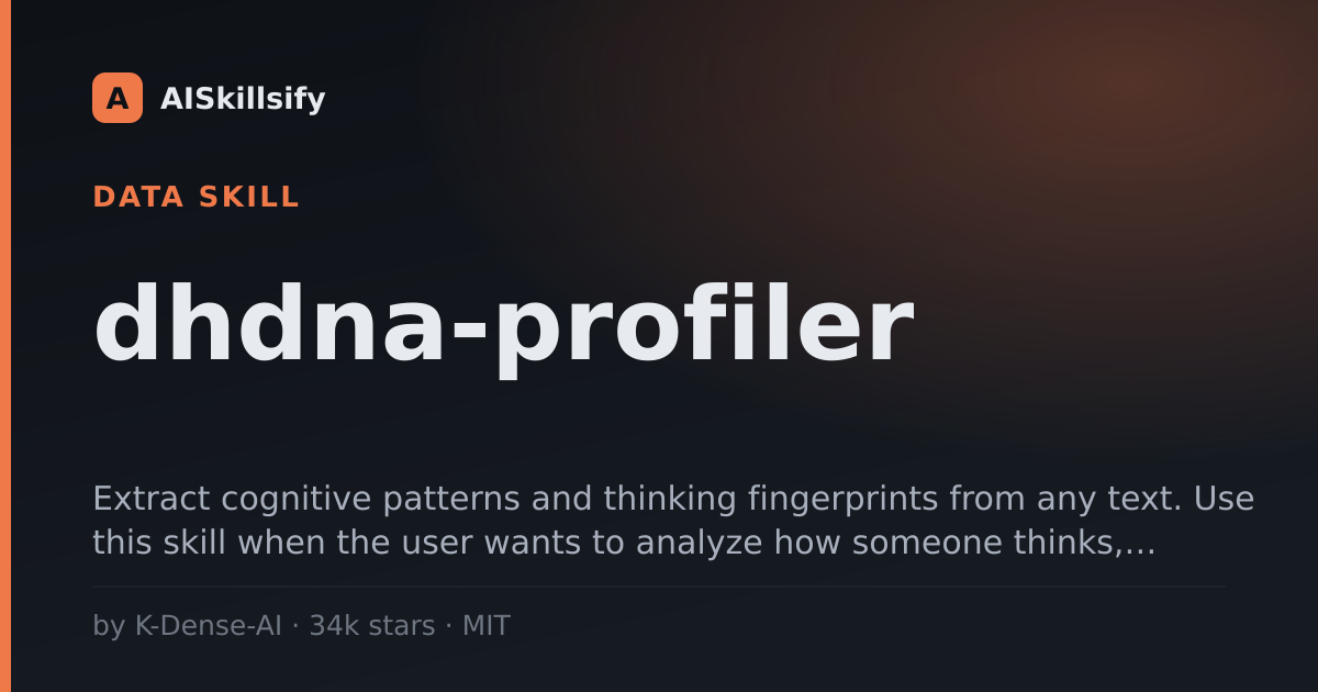 dhdna-profiler skill by K-Dense-AI