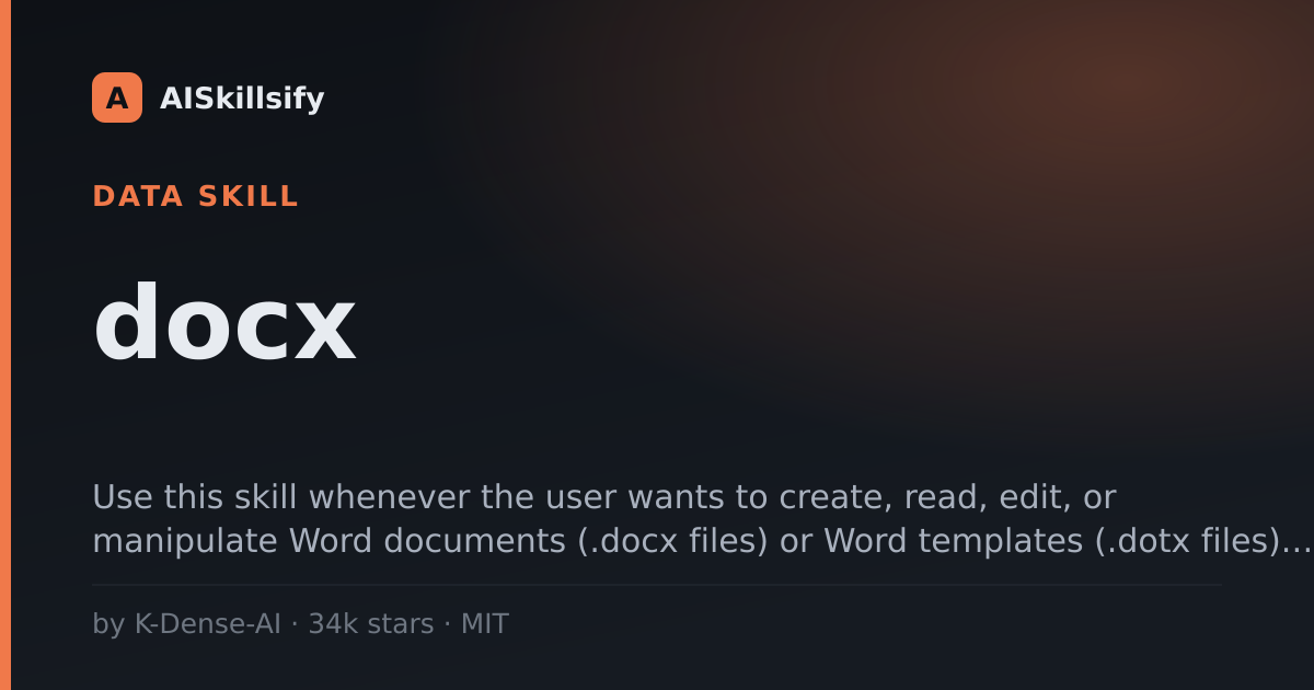 docx skill by K-Dense-AI