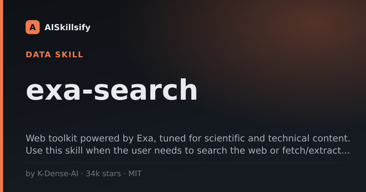 exa-search skill by K-Dense-AI