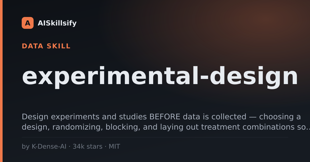 experimental-design skill by K-Dense-AI