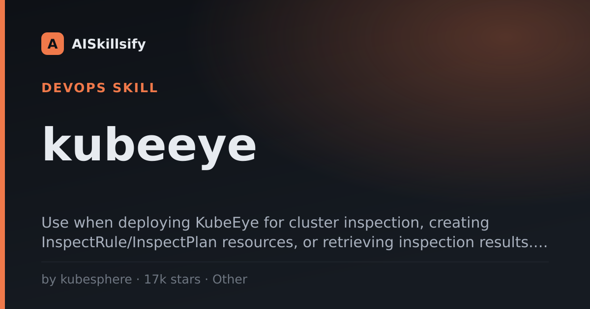 kubeeye skill by kubesphere
