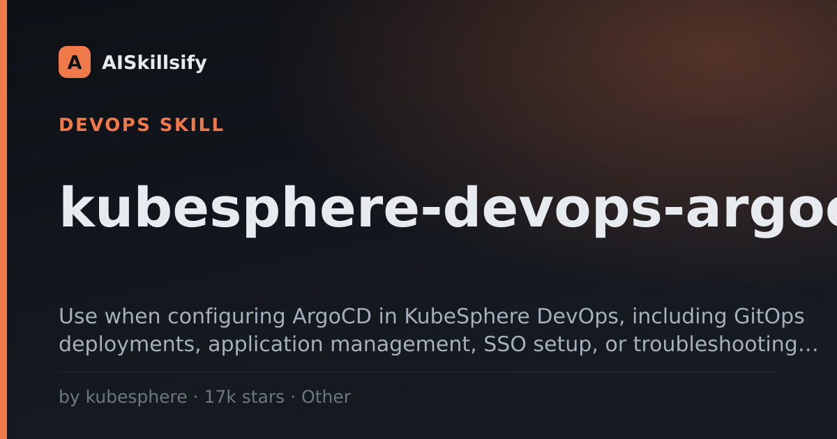 kubesphere-devops-argocd skill by kubesphere