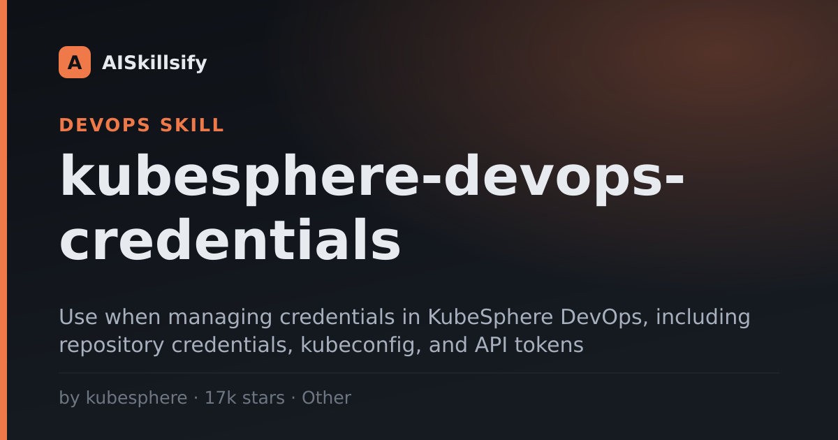 kubesphere-devops-credentials skill by kubesphere