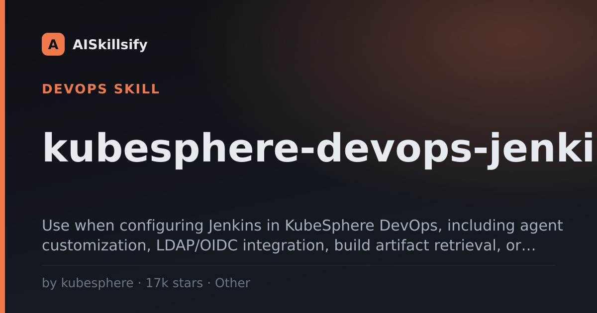 kubesphere-devops-jenkins skill by kubesphere