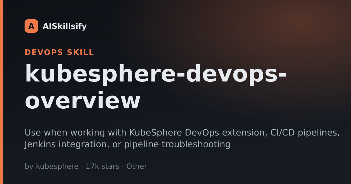 kubesphere-devops-overview skill by kubesphere