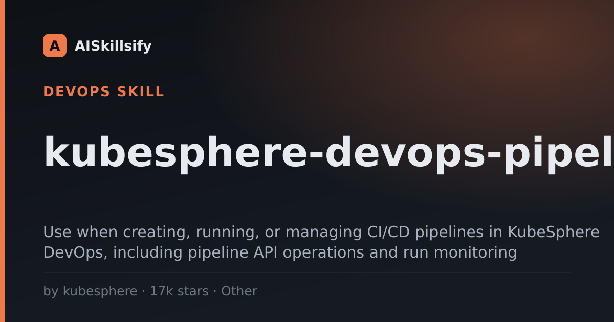 kubesphere-devops-pipeline skill by kubesphere