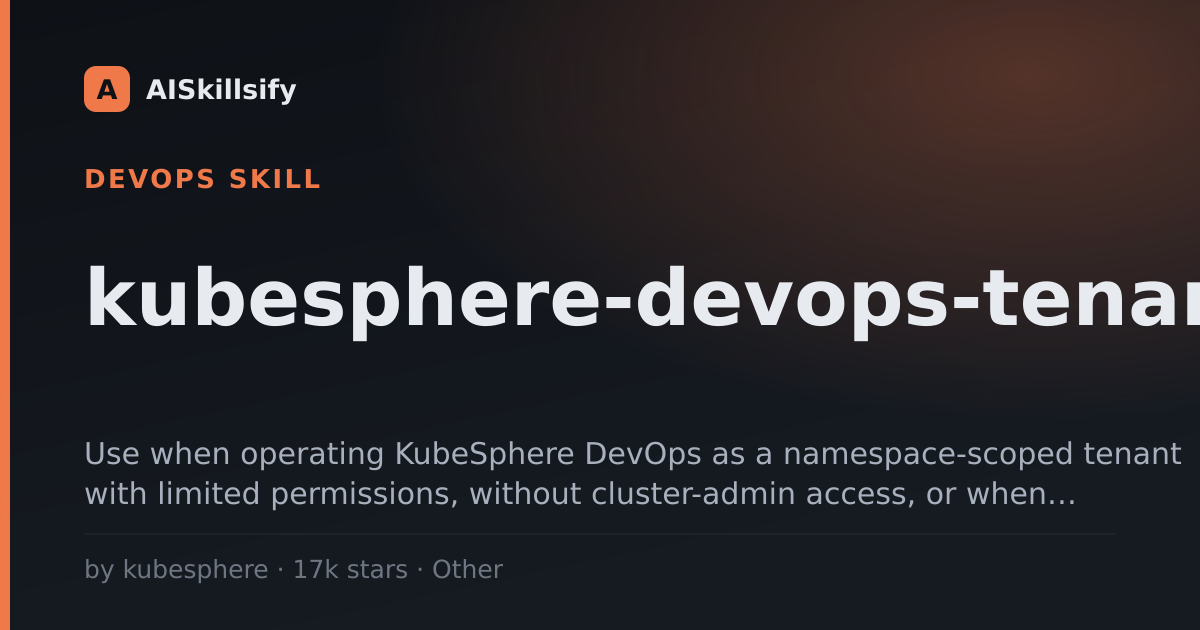 kubesphere-devops-tenant skill by kubesphere
