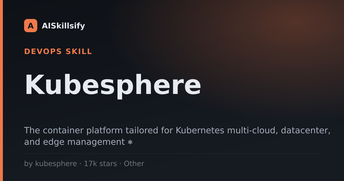 Kubesphere skill by kubesphere
