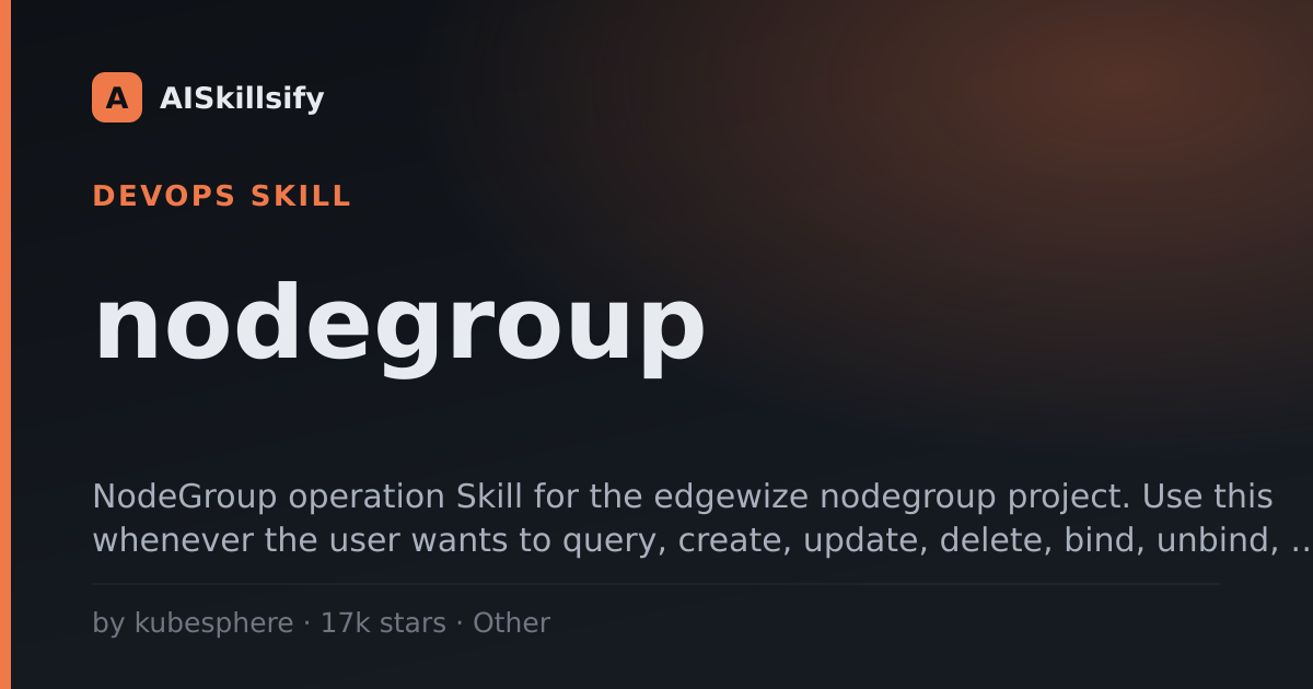 nodegroup skill by kubesphere