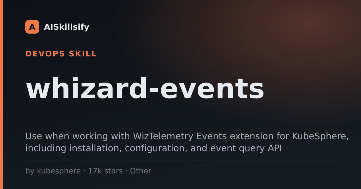 whizard-events skill by kubesphere