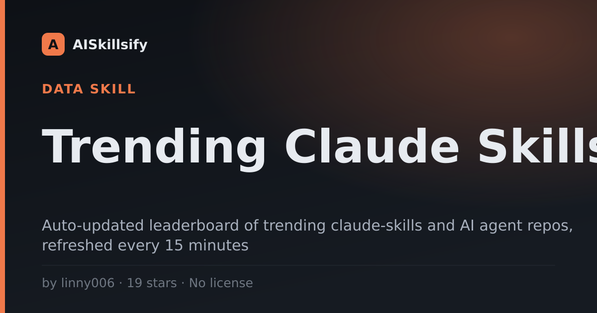Trending Claude Skills skill by linny006