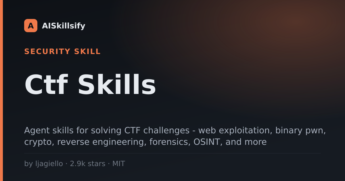 Ctf Skills skill by ljagiello