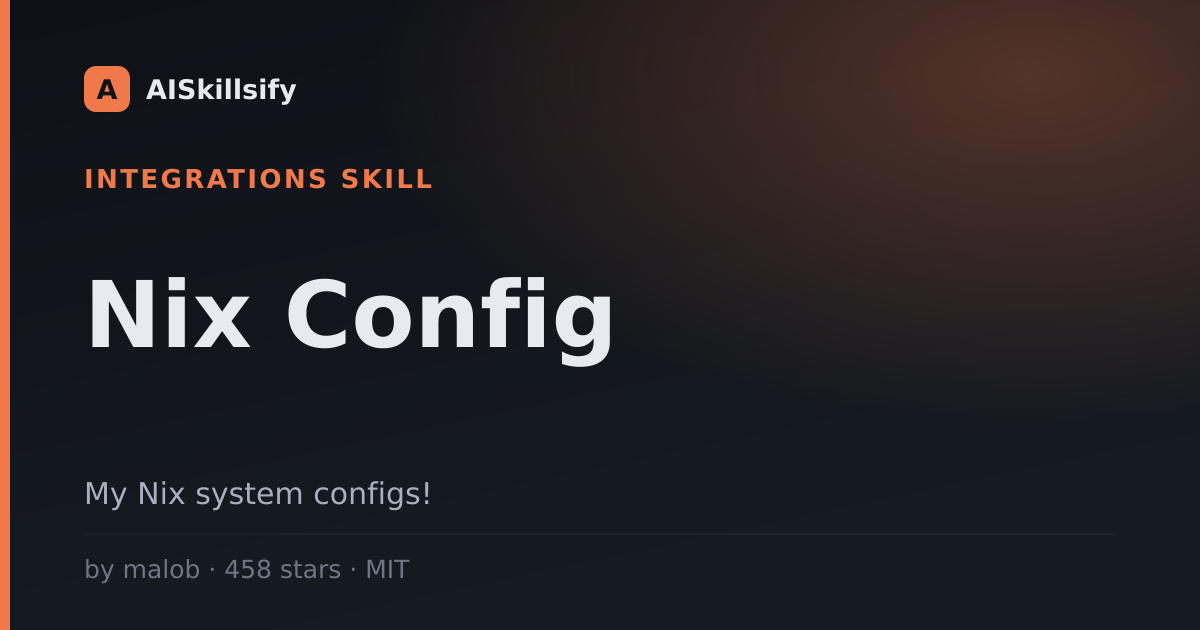 Nix Config skill by malob
