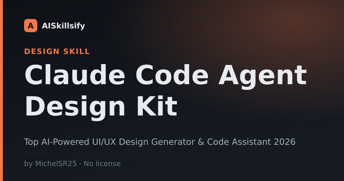 Claude Code Agent Design Kit skill by MichelSR25