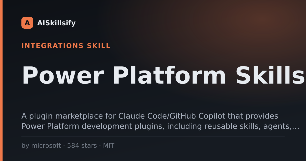 Power Platform Skills skill by microsoft