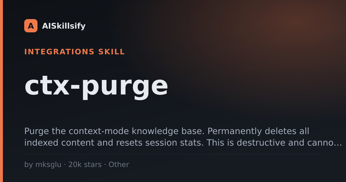 ctx-purge skill by mksglu