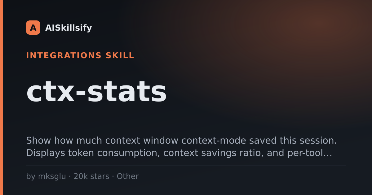 ctx-stats skill by mksglu