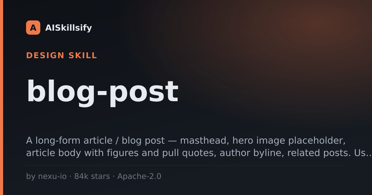 blog-post skill by nexu-io