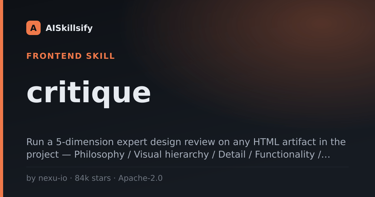 critique skill by nexu-io
