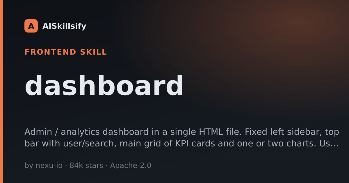 dashboard skill by nexu-io