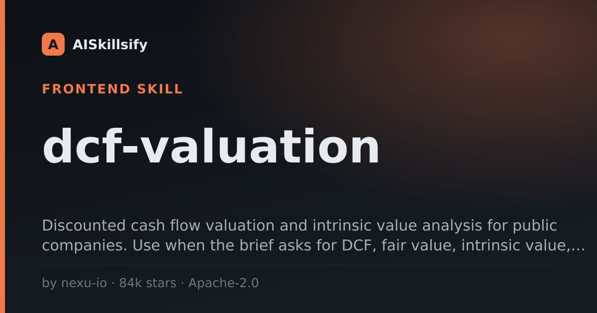 dcf-valuation skill by nexu-io