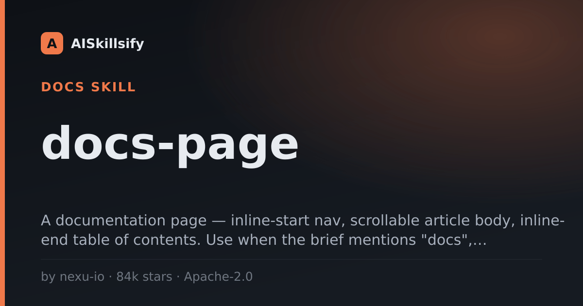 docs-page skill by nexu-io