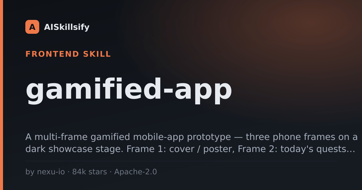 gamified-app skill by nexu-io