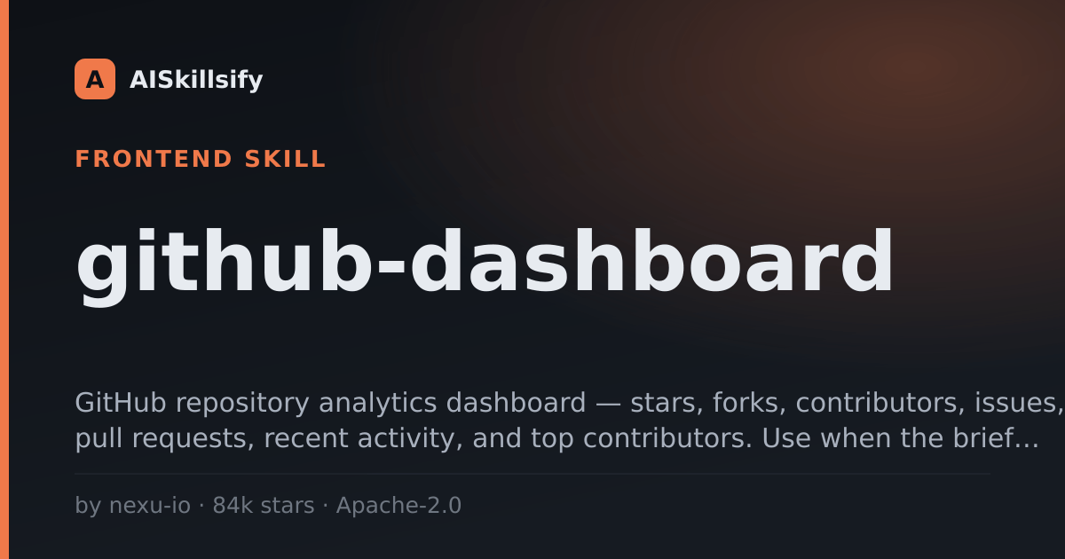 github-dashboard skill by nexu-io