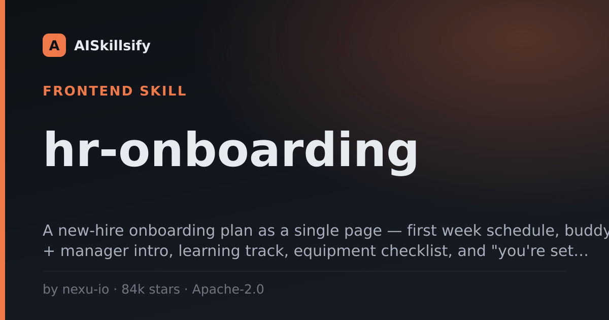 hr-onboarding skill by nexu-io
