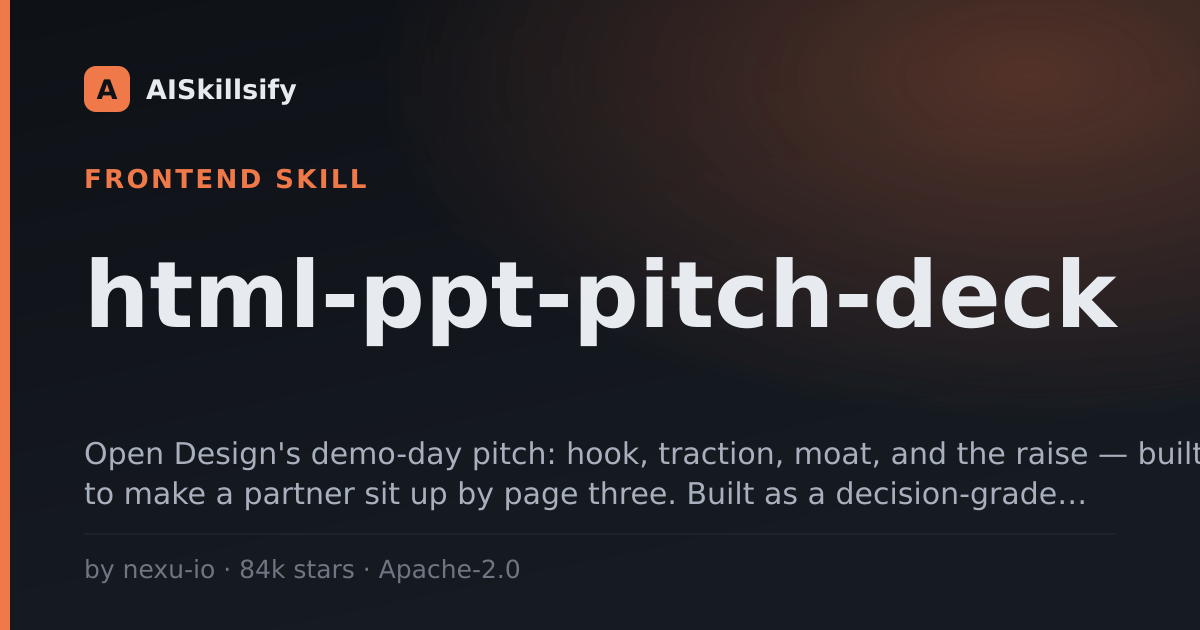html-ppt-pitch-deck skill by nexu-io