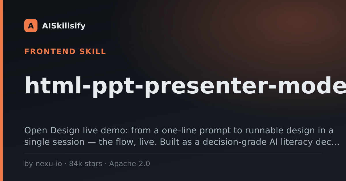 html-ppt-presenter-mode skill by nexu-io